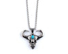 Blue Stone Animal Bull Head Men Necklace Pendant Exquisite Punk Hip Hop Glamour Party Gathering Male Jewelry Accessorie