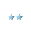 Blue/Yellow Enamel Smile Stars 925 Sterling Silver Stud Earrings