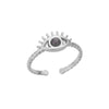Blue Zircon Evil Eye Rings for Women Turkish Style Open Stainless Steel Lucky Finger Ring Wedding Couple Jewelry anillos mujer