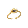 Blue Zircon Evil Eye Rings for Women Turkish Style Open Stainless Steel Lucky Finger Ring Wedding Couple Jewelry anillos mujer