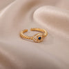 Blue Zircon Evil Eye Rings for Women Turkish Style Open Stainless Steel Lucky Finger Ring Wedding Couple Jewelry anillos mujer