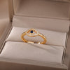 Blue Zircon Evil Eye Rings for Women Turkish Style Open Stainless Steel Lucky Finger Ring Wedding Couple Jewelry anillos mujer