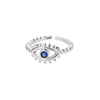 Blue Zircon Evil Eye Rings for Women Turkish Style Open Stainless Steel Lucky Finger Ring Wedding Couple Jewelry anillos mujer
