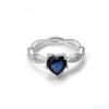 Blue Zircon Heart Rings For Women Gold Color Crystal Finger Ring 2023 Trend Engagement Wedding Band Jewelry bague femme