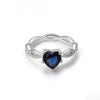Blue Zircon Heart Rings For Women Gold Color Crystal Finger Ring 2023 Trend Engagement Wedding Band Jewelry bague femme