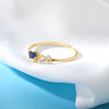Blue Zircon Ring Stainless Steel Vintage Rings For Women Crystal 2023 Aesthetic Jewelry Romantic Wedding Band Gift bague femme