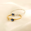 Blue Zircon Ring Stainless Steel Vintage Rings For Women Crystal 2023 Aesthetic Jewelry Romantic Wedding Band Gift bague femme