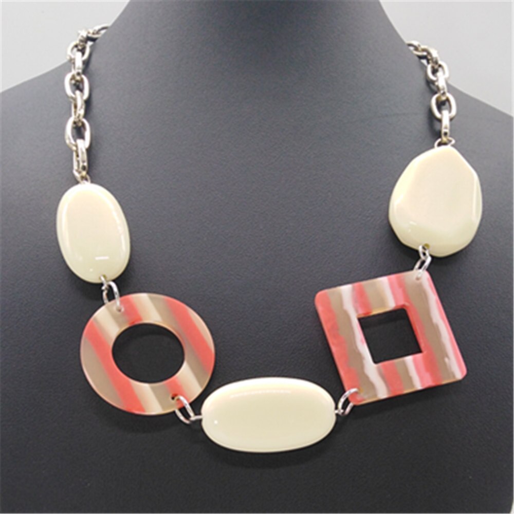 Blue red Geometric Girl Ethnic Big Ball Vintage Pendants Choker Necklace Women Sweater Chain Jewelry Wedding