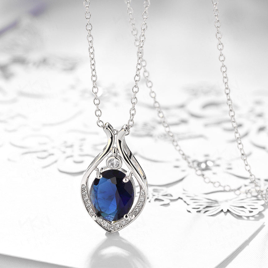 Bodybuilding Zircon Inl 925 Sterling Silver Necklace for Women Pendant Multi Colors 925 Sterling Silver Box Chain Fine Jewelry