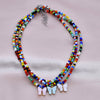 Bohemia Beads Choker Female Colorful Candy Neaklace With Butterfly Pendant Circle Lariat Bead Clavicle Chain Collar Jewelry Girl