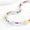 Bohemia Big Baroque Simulated Pearls Beaded Clavicle Chain Choker Necklace For Women Men Multicolor Seed Beads Chain Jewelry