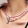 Bohemia Candy Color Beads Choker Multilayer Necklaces Womens Star Butterfly Letter Pendant Chain Neck Party Beach Jewelry Girls