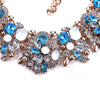 Bohemia Crystal Bridal Jewelry Exaggerated Flower Party Necklace Set Wedding Full of Diamonds Chocker  Chunky Jewelry
