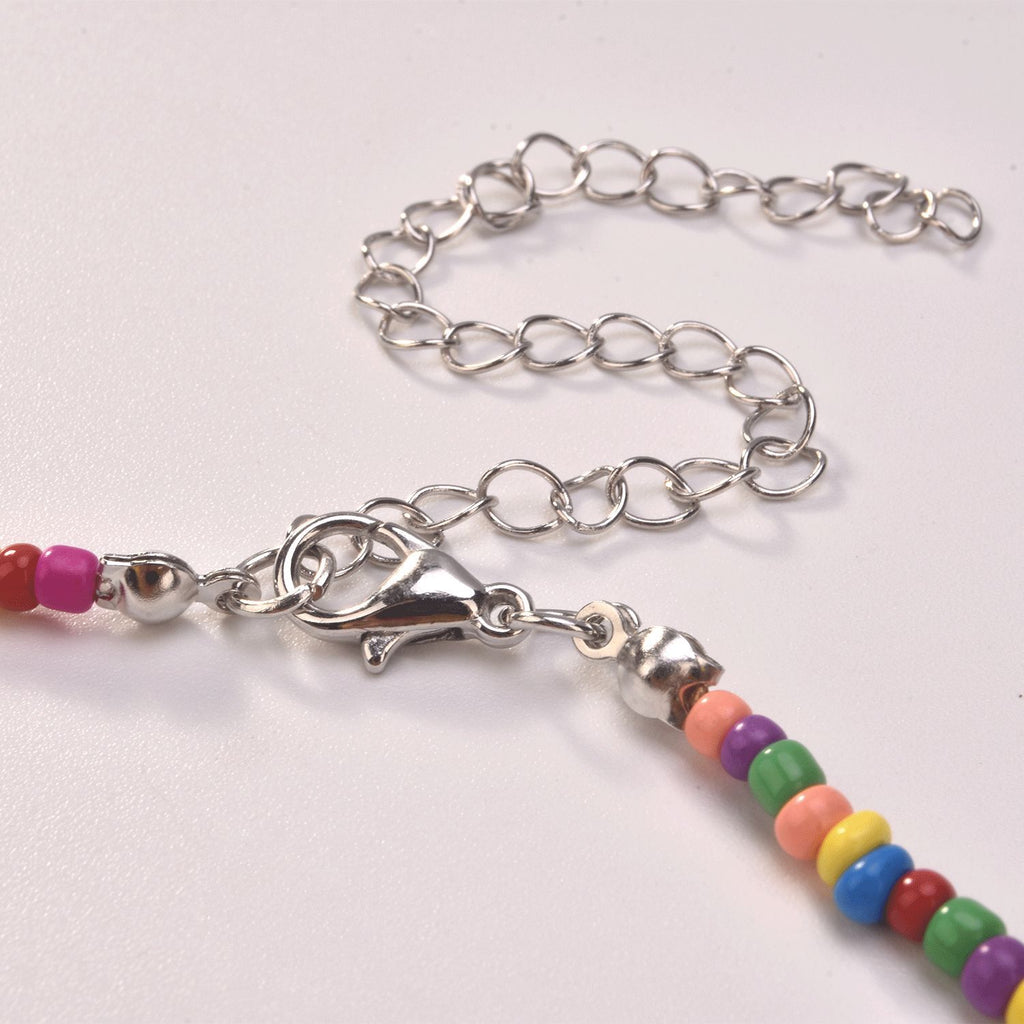 Bohemia Flower Beaded Necklace For Women Boho Vintage Charm Bead Chain Necklaces Women&#39;s Simple Party Choker Jewelry Set