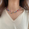 Bohemia Handmade Colorful Beaded Necklace For Women Statement Double Layer Choker Necklaces Girl Party Jewelry Collares De Moda