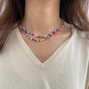 Bohemia Handmade Colorful Beaded Necklace For Women Statement Double Layer Choker Necklaces Girl Party Jewelry Collares De Moda
