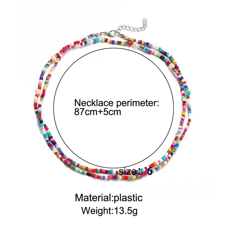 Bohemia Handmade Colorful Beaded Necklace For Women Statement Double Layer Choker Necklaces Girl Party Jewelry Collares De Moda