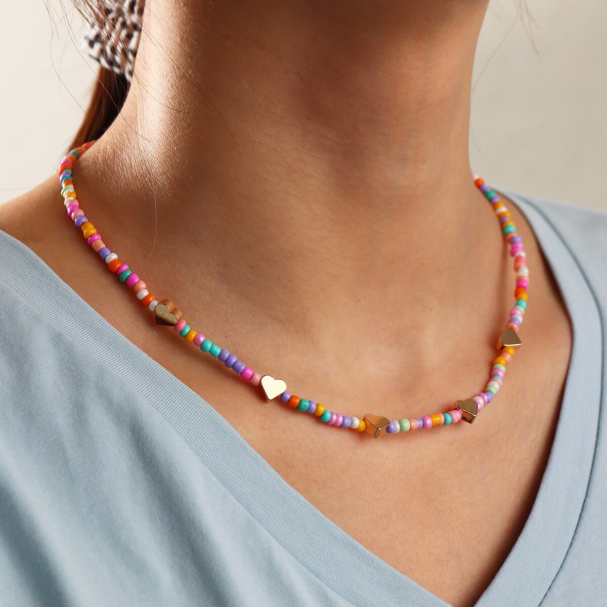Bohemia Handmade Colorful Beads Necklace For Women Teens Girls Clavicle Chain Choker Necklace 2022 Trendy Beach Jewelry Gifts