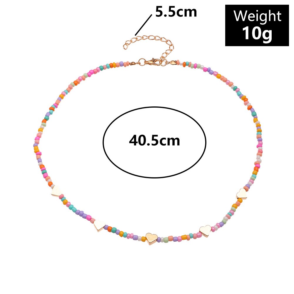 Bohemia Handmade Colorful Beads Necklace For Women Teens Girls Clavicle Chain Choker Necklace 2022 Trendy Beach Jewelry Gifts
