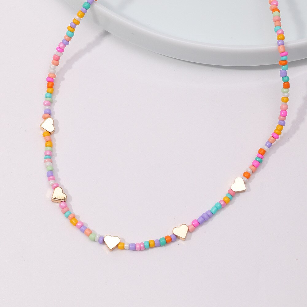 Bohemia Handmade Colorful Beads Necklace For Women Teens Girls Clavicle Chain Choker Necklace 2022 Trendy Beach Jewelry Gifts