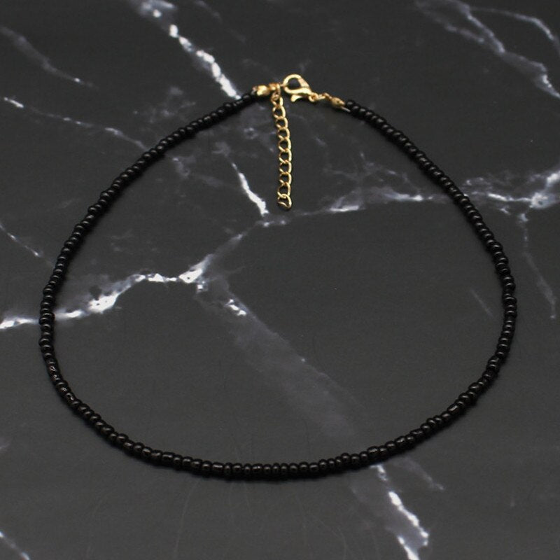 Bohemia Handmade Rainbow Seed Beads Simple Choker Necklace Women's  Wild Sweet Colorful Collar Jewelry Gift