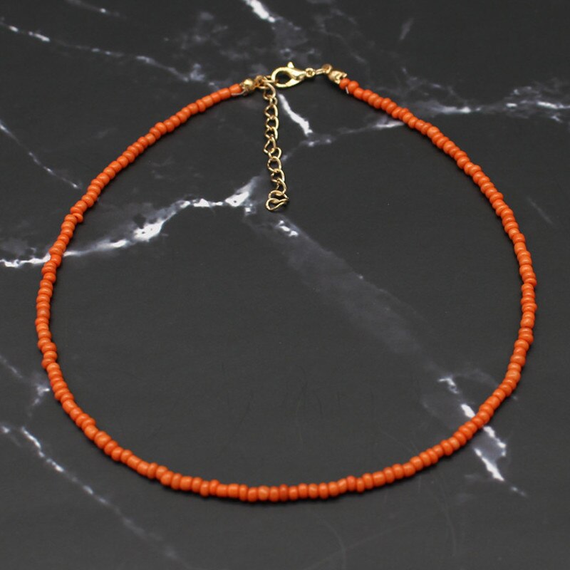 Bohemia Handmade Rainbow Seed Beads Simple Choker Necklace Women's  Wild Sweet Colorful Collar Jewelry Gift