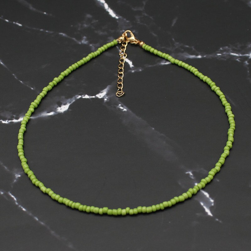 Bohemia Handmade Rainbow Seed Beads Simple Choker Necklace Women's  Wild Sweet Colorful Collar Jewelry Gift