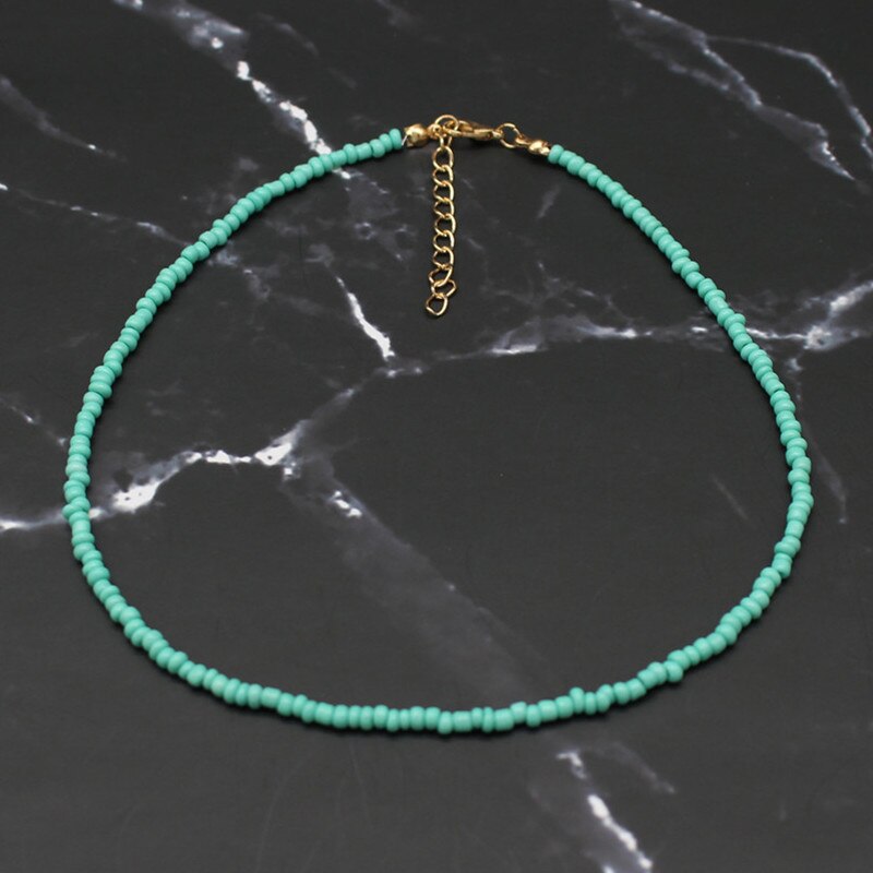 Bohemia Handmade Rainbow Seed Beads Simple Choker Necklace Women's  Wild Sweet Colorful Collar Jewelry Gift