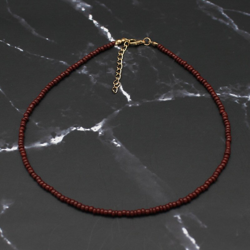 Bohemia Handmade Rainbow Seed Beads Simple Choker Necklace Women's  Wild Sweet Colorful Collar Jewelry Gift