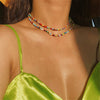 Bohemia Initial Letter Necklace handmade Bead choker rainbow candy shell personality multi-layer Necklace women's jewelr