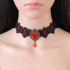 Bohemia Lace Gothic Tattoo Choker Necklace Women Vintage Black Red Blue Crystal Necklaces Gothic Punk Collar Choker Jewelry