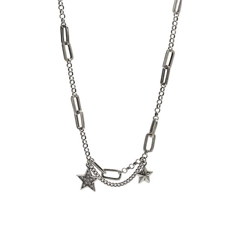 Bohemia Metal Geometry Star Pendant Necklace Vintage Contracted Joker Sweater Chains Choker Necklace for Women