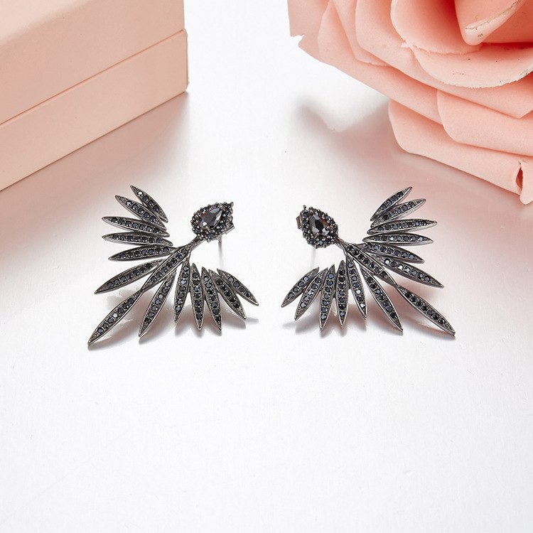 Bohemia Mirco Cube Zircon Flamingo Animal Stud Earrings Trendy 925 Sterling Sliver Sector Ear Earring for Women Fine Jewelry