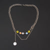 Bohemia Multilayer Smiley Pearl Rainbow Beaded Choker Necklace For Women Acrylic Flower Beads Chain Necklaces Beach Jewelry