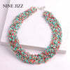 Bohemia Necklace For Women Brand Exaggerated  Multilayer Beads Statement Choker Chunky Necklace