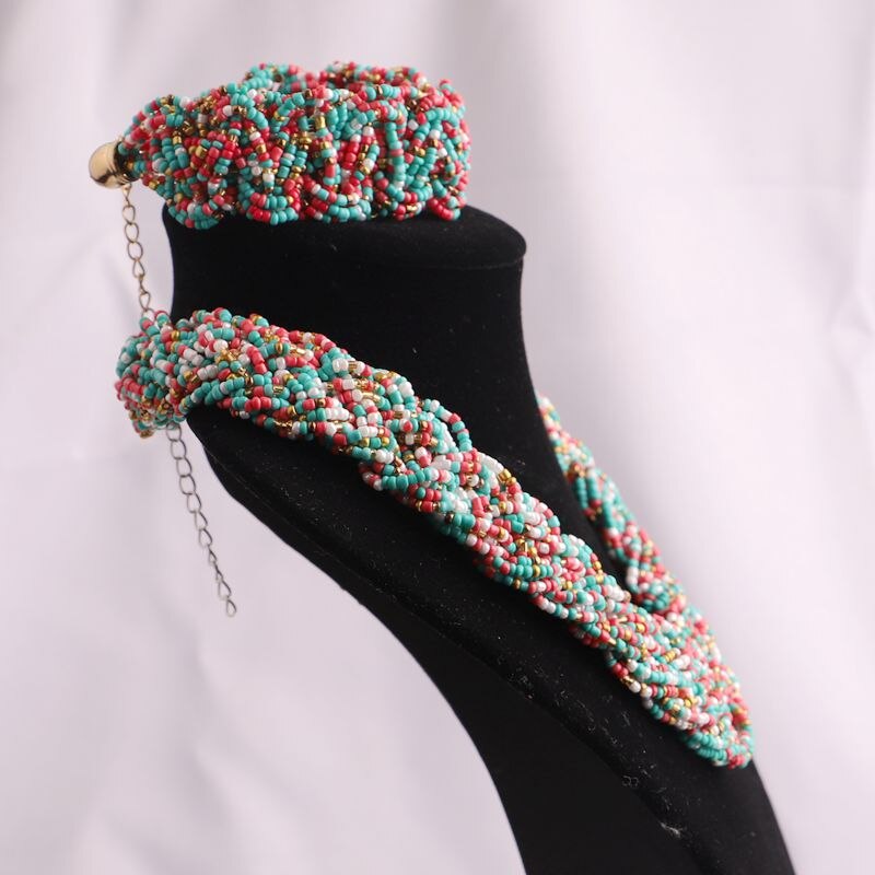 Bohemia Necklace For Women Brand Exaggerated  Multilayer Beads Statement Choker Chunky Necklace