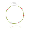 Bohemia  Korea Lovely Daisy Flowers Colorful Rice Beaded Charm Statement Short Choker Necklace for Women Vacation Jewelry