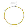 Bohemia  Korea Lovely Daisy Flowers Colorful Rice Beaded Charm Statement Short Choker Necklace for Women Vacation Jewelry