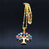 Bohemia Stainless Steel Colorful Turkey Eyes Necklaces Pendants Women Gold Color Tree of Life Necklaces jewlery collier N5206S04