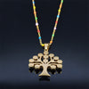 Bohemia Stainless Steel Colorful Turkey Eyes Necklaces Pendants Women Gold Color Tree of Life Necklaces jewlery collier N5206S04