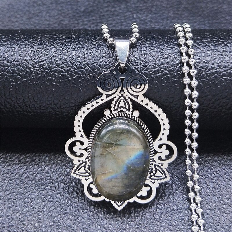 Bohemia Stainless Steel Flash Stone Flower Chain Necklaces Women Silver Color Necklaces Jewelry colier femme N3695S04