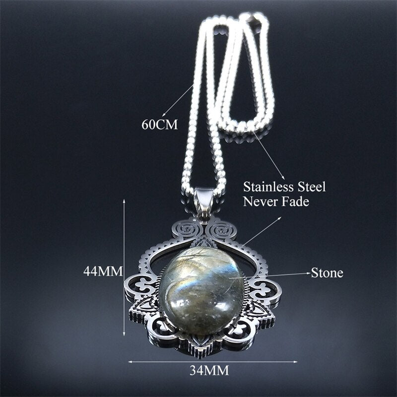 Bohemia Stainless Steel Flash Stone Flower Chain Necklaces Women Silver Color Necklaces Jewelry colier femme N3695S04