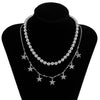 Bohemia Star Choker Necklace Women's Neck Chain Gold Color Hiphop Punk Ball Beads Necklace Kpop Collier Femme Chocker Jewelry