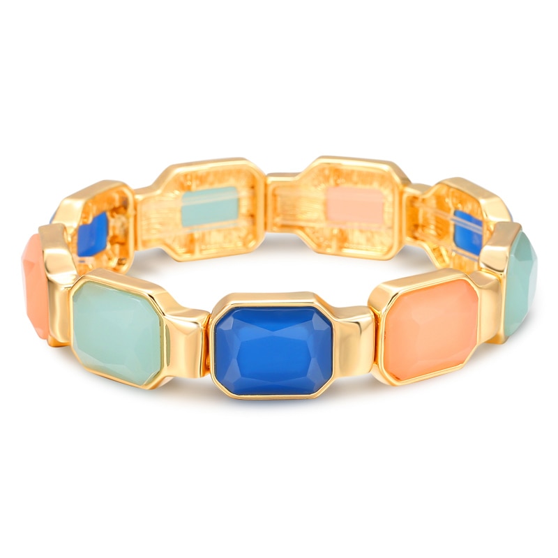 Bohemia Stretch Bracelet&Bangle For Women 2020 Colorful Semi-transparent Resin Bangles For Girl Fine Jewelry Gifts pulseiras