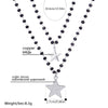 Bohemia Style Double Stars Pendant Necklaces stainless steel Trendy Black Crystal Beads Layered Chain Necklace For Women Jewelry
