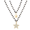 Bohemia Style Double Stars Pendant Necklaces stainless steel Trendy Black Crystal Beads Layered Chain Necklace For Women Jewelry