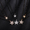 Bohemia Style Double Stars Pendant Necklaces stainless steel Trendy Black Crystal Beads Layered Chain Necklace For Women Jewelry