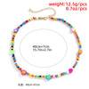 Bohemia Style Smiling Face Bead Necklace Colorful Rice Bead Aesthetic Necklace for Women  Girl Gift Jewelry