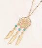 Bohemia Vintage Silver Plated Dreamcatch Feather Pendants Necklace For Women Choker Statement Necklace Fashion Boho Jewelry