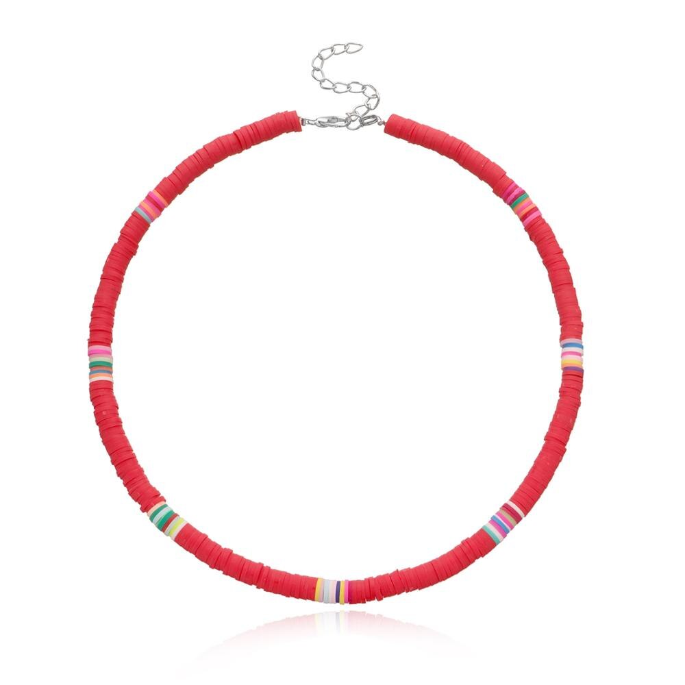 Bohemian 2022 6mm Soft Pottery Choker Necklace For Women men Ethnic Adjustable Colorful Clay Collar Necklace Gift